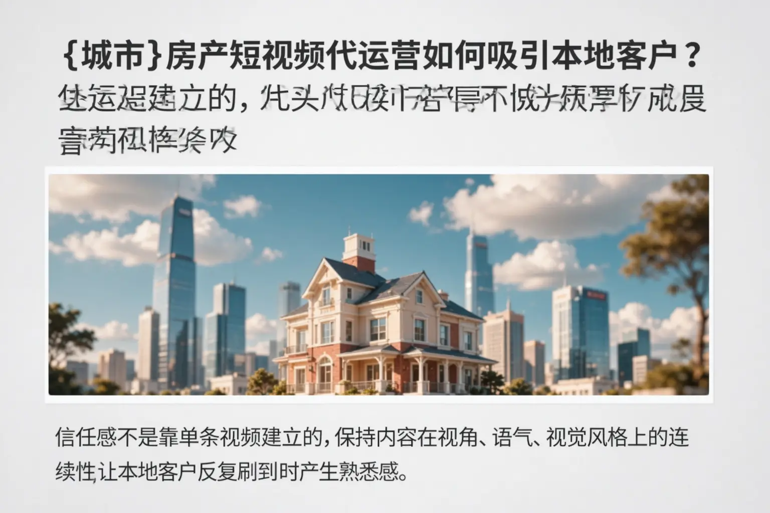 龙圩房产短视频代运营如何吸引本地客户？